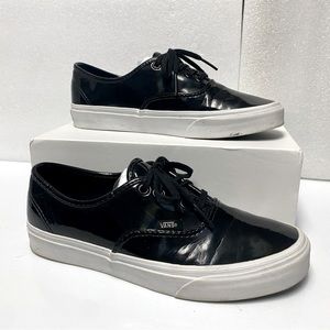 Vans Patent Faux Leather Shiny Black Iridescent Sneakers